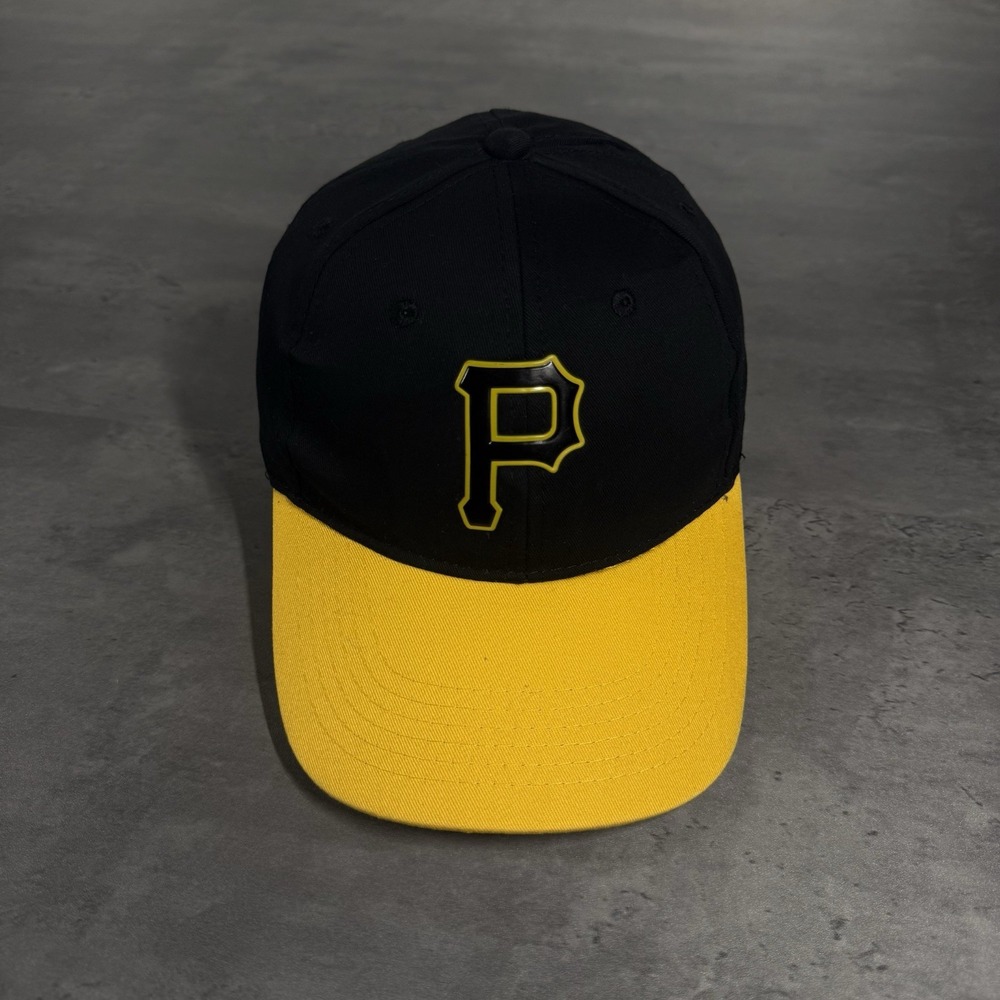 Pittsburgh Pirates Hat Black Yellow Dad Trucker Cap Kennywood Rubber Patch‎ Logo